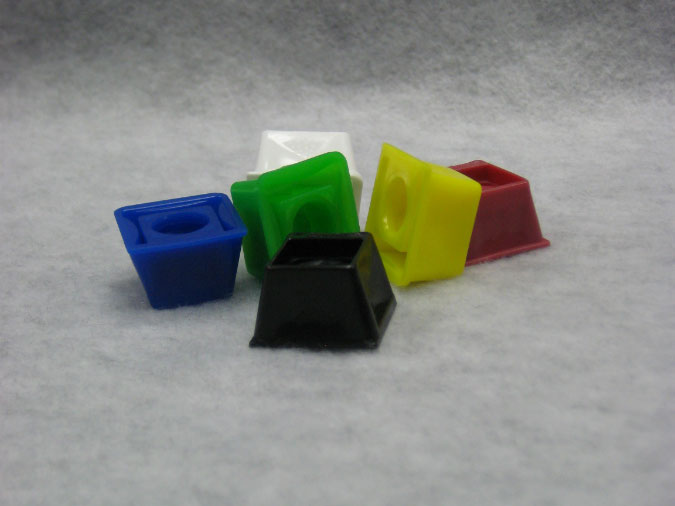 Molded parts in different resin colors